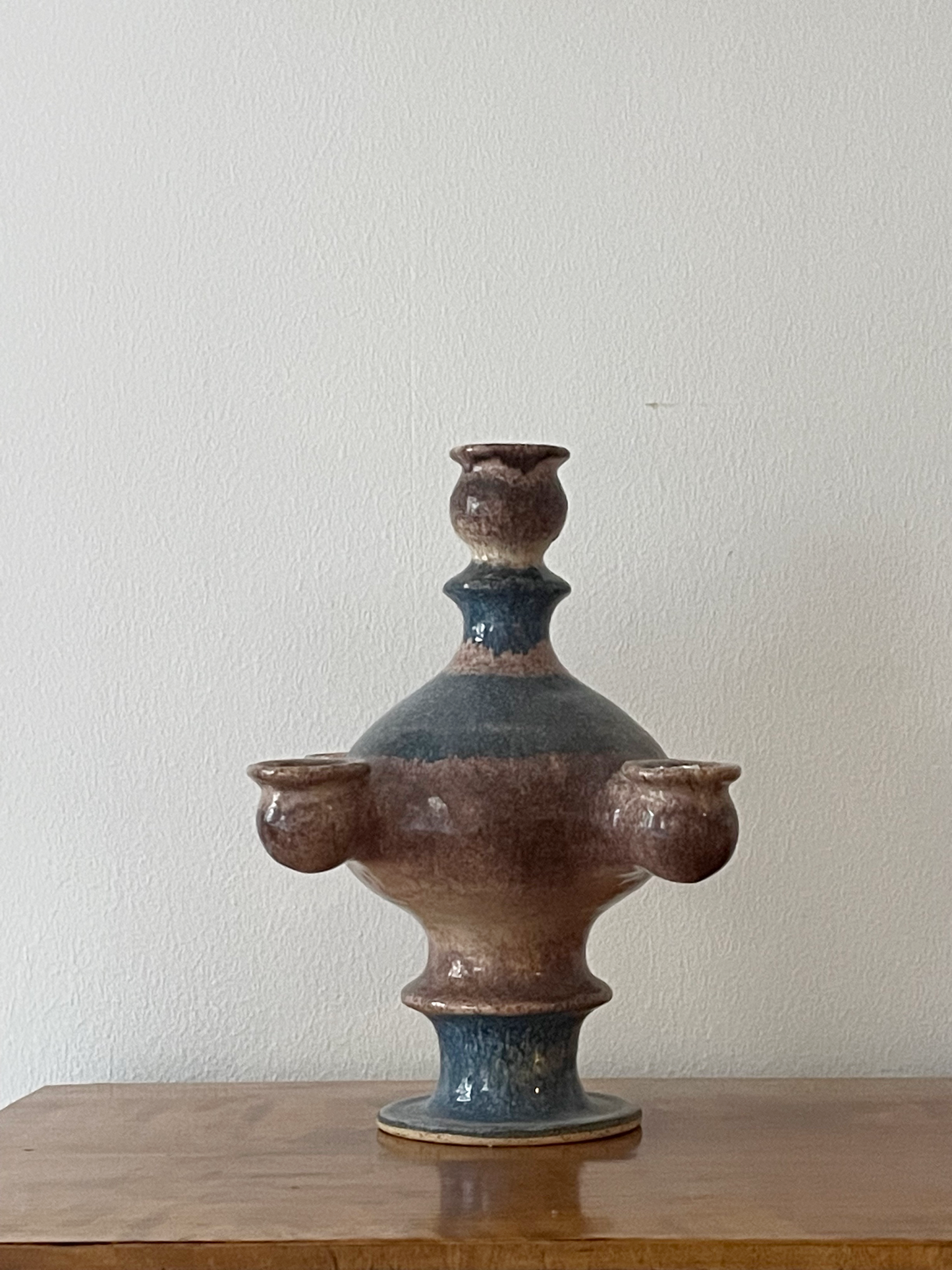 Candle holder five-armed in ceramic / vintage