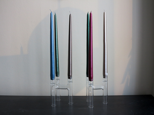 Candles Set of 2 / Metallic Burgundy